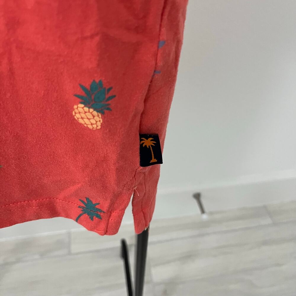 Margaritaville Men’s LG Salmon Polo Shirt Tropical Pineapple Palm Tree Martini - Picture 4 of 5